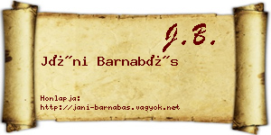 Jáni Barnabás névjegykártya